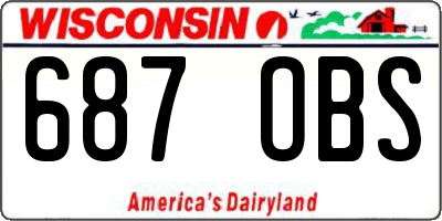 WI license plate 687OBS