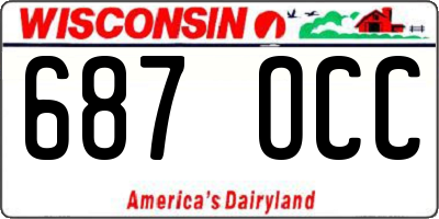 WI license plate 687OCC