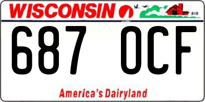 WI license plate 687OCF