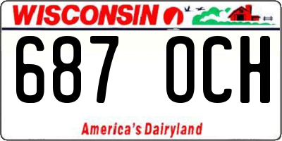 WI license plate 687OCH