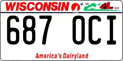 WI license plate 687OCI