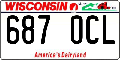 WI license plate 687OCL
