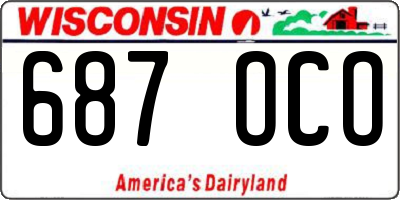 WI license plate 687OCO