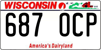 WI license plate 687OCP