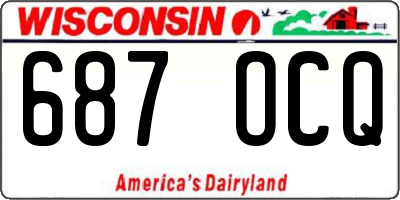 WI license plate 687OCQ
