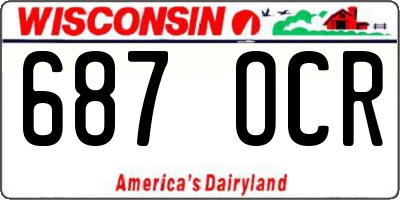 WI license plate 687OCR