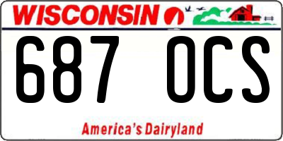 WI license plate 687OCS