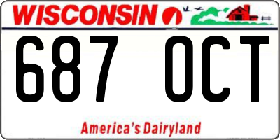 WI license plate 687OCT