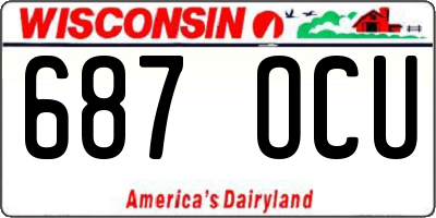 WI license plate 687OCU