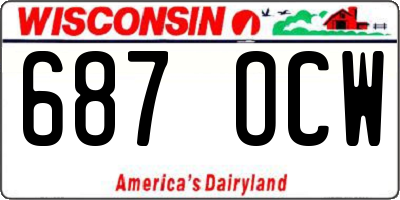 WI license plate 687OCW