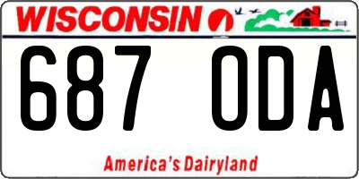 WI license plate 687ODA