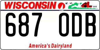 WI license plate 687ODB