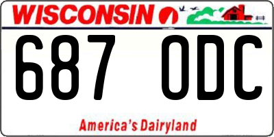 WI license plate 687ODC