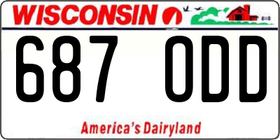 WI license plate 687ODD