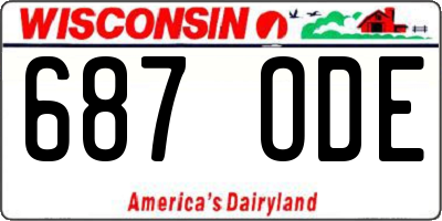 WI license plate 687ODE