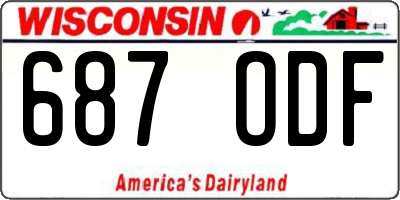 WI license plate 687ODF
