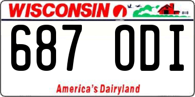 WI license plate 687ODI