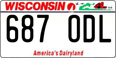 WI license plate 687ODL