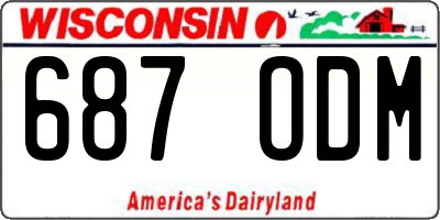 WI license plate 687ODM