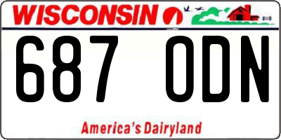 WI license plate 687ODN