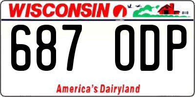WI license plate 687ODP