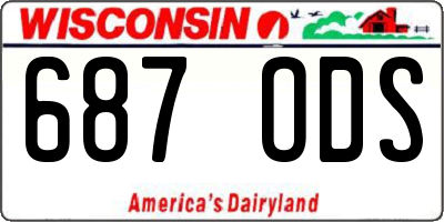 WI license plate 687ODS