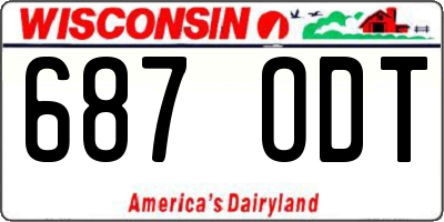 WI license plate 687ODT