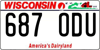 WI license plate 687ODU