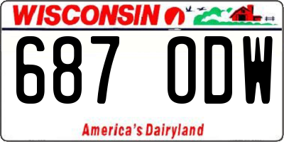 WI license plate 687ODW