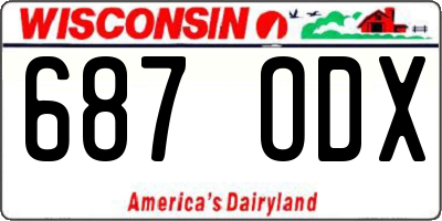 WI license plate 687ODX