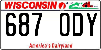 WI license plate 687ODY
