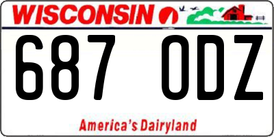 WI license plate 687ODZ