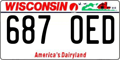 WI license plate 687OED