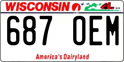 WI license plate 687OEM