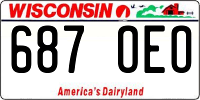 WI license plate 687OEO