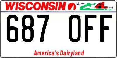 WI license plate 687OFF