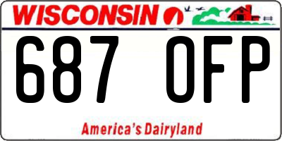 WI license plate 687OFP
