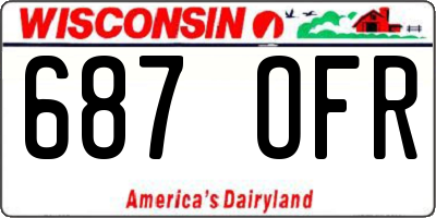 WI license plate 687OFR