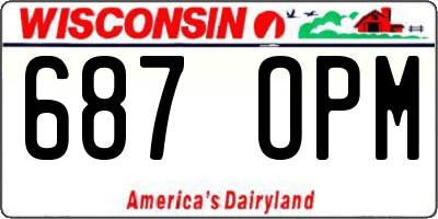 WI license plate 687OPM