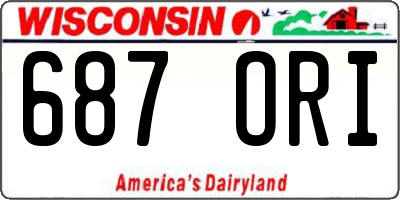WI license plate 687ORI