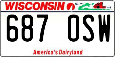 WI license plate 687OSW