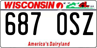 WI license plate 687OSZ