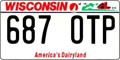 WI license plate 687OTP