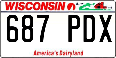 WI license plate 687PDX