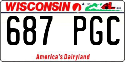 WI license plate 687PGC