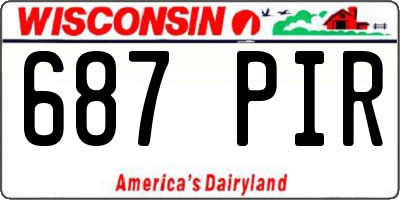 WI license plate 687PIR