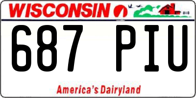 WI license plate 687PIU