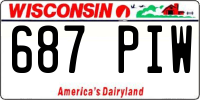 WI license plate 687PIW