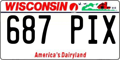 WI license plate 687PIX