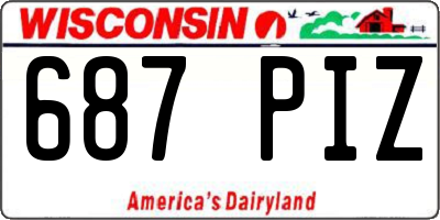 WI license plate 687PIZ